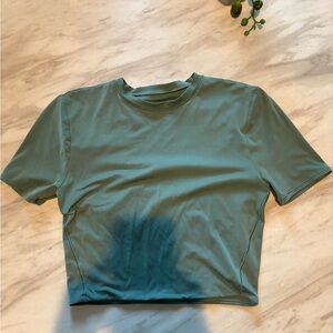 Lululemon Green Short Sleeve Crop Top